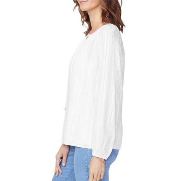 NYDJ Peasant Blouse with Camisole - White - XS NWT - Picture 3 of 4